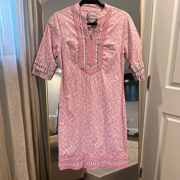 Almatrichi Dresses & Skirts - Almatrichi Multi Colored Floral 3/4 Sleeve Pull Over Dress Size 38 Embroidered